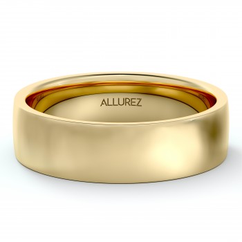 14k Yellow Gold Wedding Ring Low Dome Comfort Fit (5 mm)