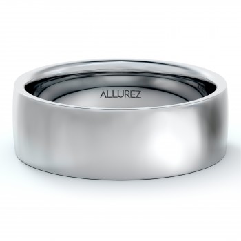 Men's Wedding Ring Low Dome Comfort-Fit in 14k White Gold (6mm)