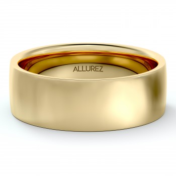 Men's Wedding Ring Low Dome Comfort-Fit in 18k Yellow Gold (6mm)