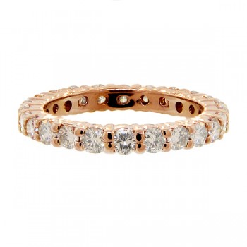 Lab Grown Diamond Eternity Ring Wedding Band 14k Rose Gold (1.07ctw)