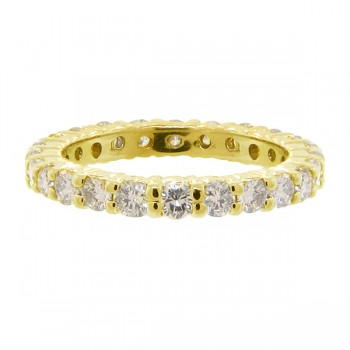 Lab Grown Diamond Eternity Ring Wedding Band 14k Yellow Gold (1.07ctw)