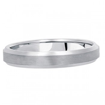 Comfort-Fit Carved Wedding Band in 14k White Gold (4mm)