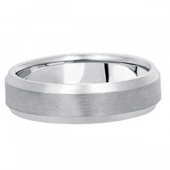 Comfort-Fit Carved Wedding Band in 14k White Gold (6mm)