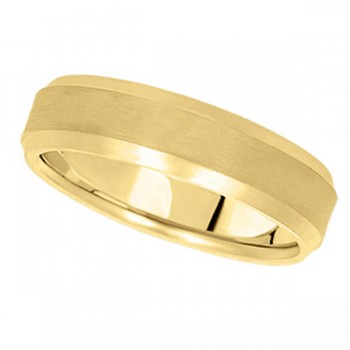 Comfort-Fit Carved Wedding Band in 14k Yellow Gold (6mm)