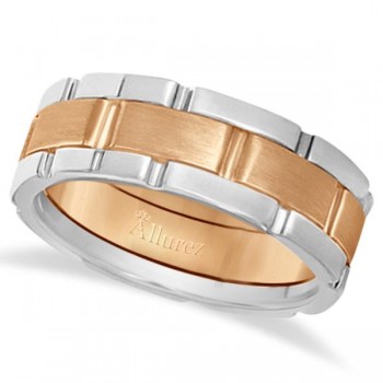 Comfort-Fit Two-Tone Wedding Band (8.5mm)