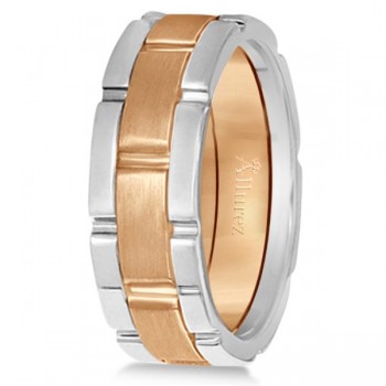 Comfort-Fit Two-Tone Wedding Band (8.5mm)