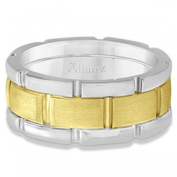 Comfort-Fit Two-Tone Wedding Band (8.5mm)
