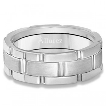 Unique Wedding Band Comfort-Fit in 14k White Gold (8.5mm)