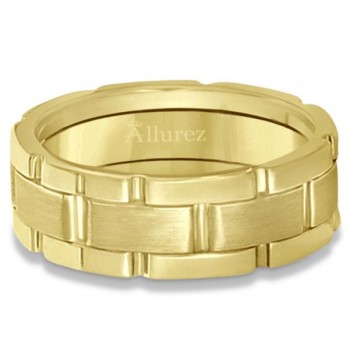 Unique Wedding Band Comfort-Fit in 14k Yellow Gold (8.5mm)