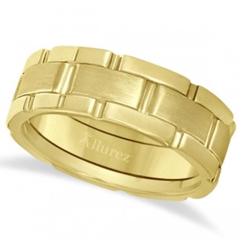 Unique Wedding Band Comfort-Fit in 18k Yellow Gold (8.5mm)