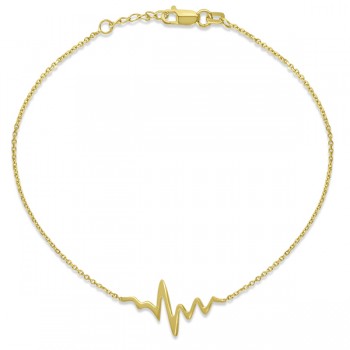 Adjustable Heartbeat Bracelet in 14k Yellow Gold