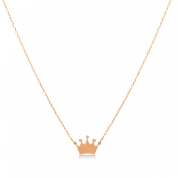 Crown Center Pendant Necklace 14k Rose Gold