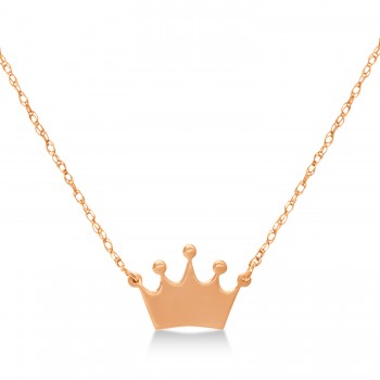 Crown Center Pendant Necklace 14k Rose Gold