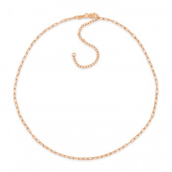 Paperclip Chain Link Choker Necklace 14k Rose Gold