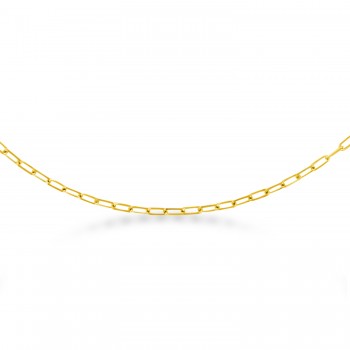 Paperclip Chain Link Choker Necklace 14k Yellow Gold