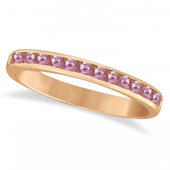 Channel-Set Pink Diamond Ring Band in 14k Rose Gold (0.33ct)