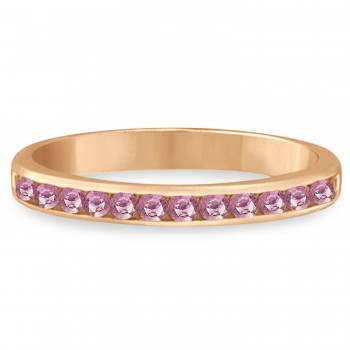 Channel-Set Pink Diamond Ring Band in 14k Rose Gold (0.33ct)