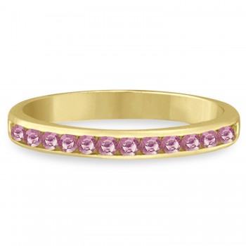 Channel-Set Pink Diamond Ring Band in 14k Yellow Gold (0.33ct)
