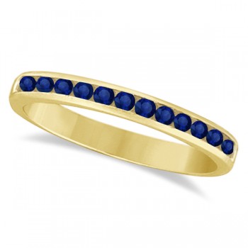 Channel-Set Blue Sapphire Stackable Ring in 14k Yellow Gold (0.40ct)