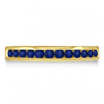 Channel-Set Blue Sapphire Stackable Ring in 14k Yellow Gold (0.40ct)