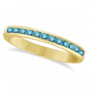 Channel-Set Fancy Blue Diamond Ring Band 14k Yellow Gold (0.33ct)