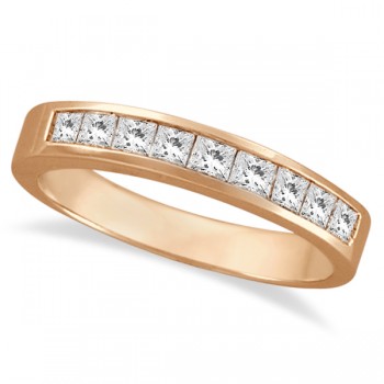 Princess-Cut Channel-Set Diamond Ring Band 14k Rose Gold (0.50ct)
