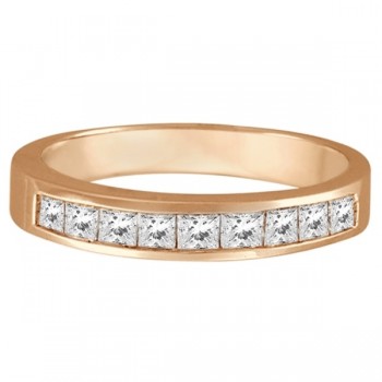 Princess-Cut Channel-Set Diamond Ring Band 14k Rose Gold (0.50ct)