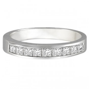 Princess-Cut Channel-Set Lab Grown Diamond Ring in 14k White Gold (1/2 ct)