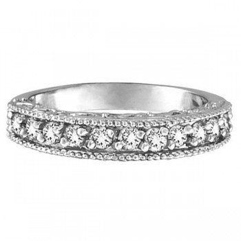 Stackable Diamond Ring Anniversary Band 14k White Gold  (0.31ct)