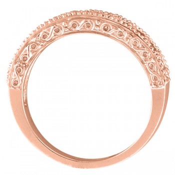 Diamond and Ruby Ring Anniversary Band 14k Rose Gold (0.59ct)