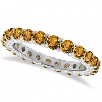 Citrine Eternity Ring Band 14k White Gold (1.07ct)