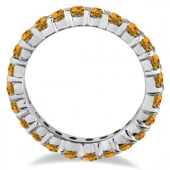 Citrine Eternity Ring Band 14k White Gold (1.07ct)