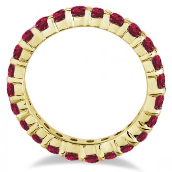 Red Garnet Eternity Ring Band 14k Yellow Gold (1.07ct)