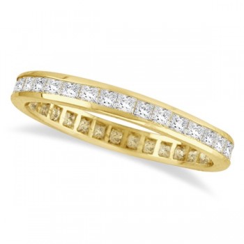Princess-Cut Lab Grown Diamond Eternity Ring Band 14k Yellow Gold (1.16ct)