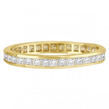 Princess-Cut Lab Grown Diamond Eternity Ring Band 14k Yellow Gold (1.16ct)