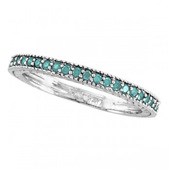 Blue Diamond Stackable Ring 14K White Gold (0.31ct)