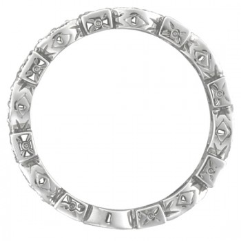 Antique Style Diamond Eternity Ring Band in 14k White Gold (0.36ct)