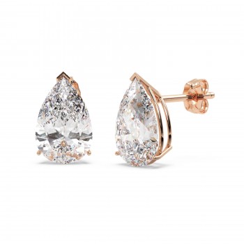 0.50ct Pear-Cut Moissanite Stud Earrings 14kt Rose Gold (F-G, VVS1)