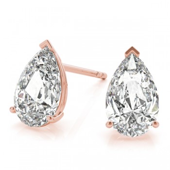 0.50ct Pear-Cut Moissanite Stud Earrings 18kt Rose Gold (F-G, VVS1)