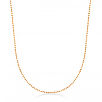 Bead Chain Necklace With Lobster Lock 14k Rose Gold
