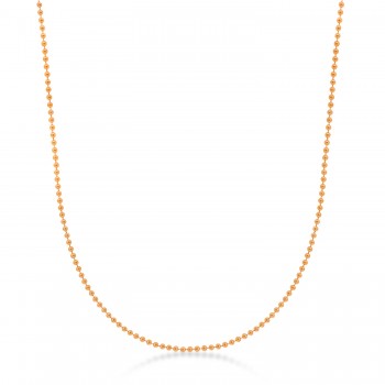 Bead Chain Necklace With Lobster Lock 14k Rose Gold