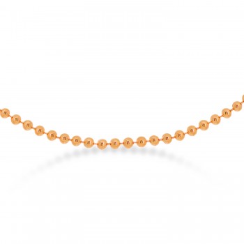 Bead Chain Necklace With Lobster Lock 14k Rose Gold