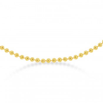 Bead Chain Necklace With Lobster Lock 14k Yellow Gold