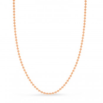 Bead Chain Necklace With Lobster Lock 14k Rose Gold