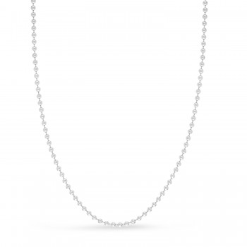 Bead Chain Necklace With Lobster Lock 14k White Gold