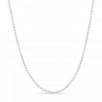 Small Beads Chain Necklace 14k White Gold