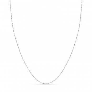 Cable Chain Necklace With Lobster Lock 14k White Gold