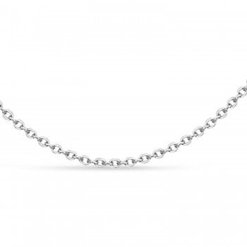 Cable Chain Necklace With Lobster Lock 14k White Gold