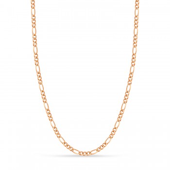 Figaro Chain Necklace With Lobster Lock 14k Rose Gold