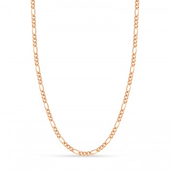 Figaro Chain Necklace With Lobster Lock 14k Rose Gold